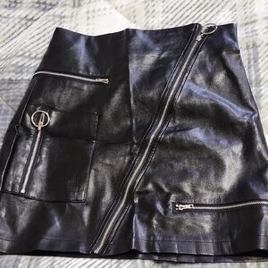 Fashion Nova Black Asymmetrical Mini Skirt Night Out